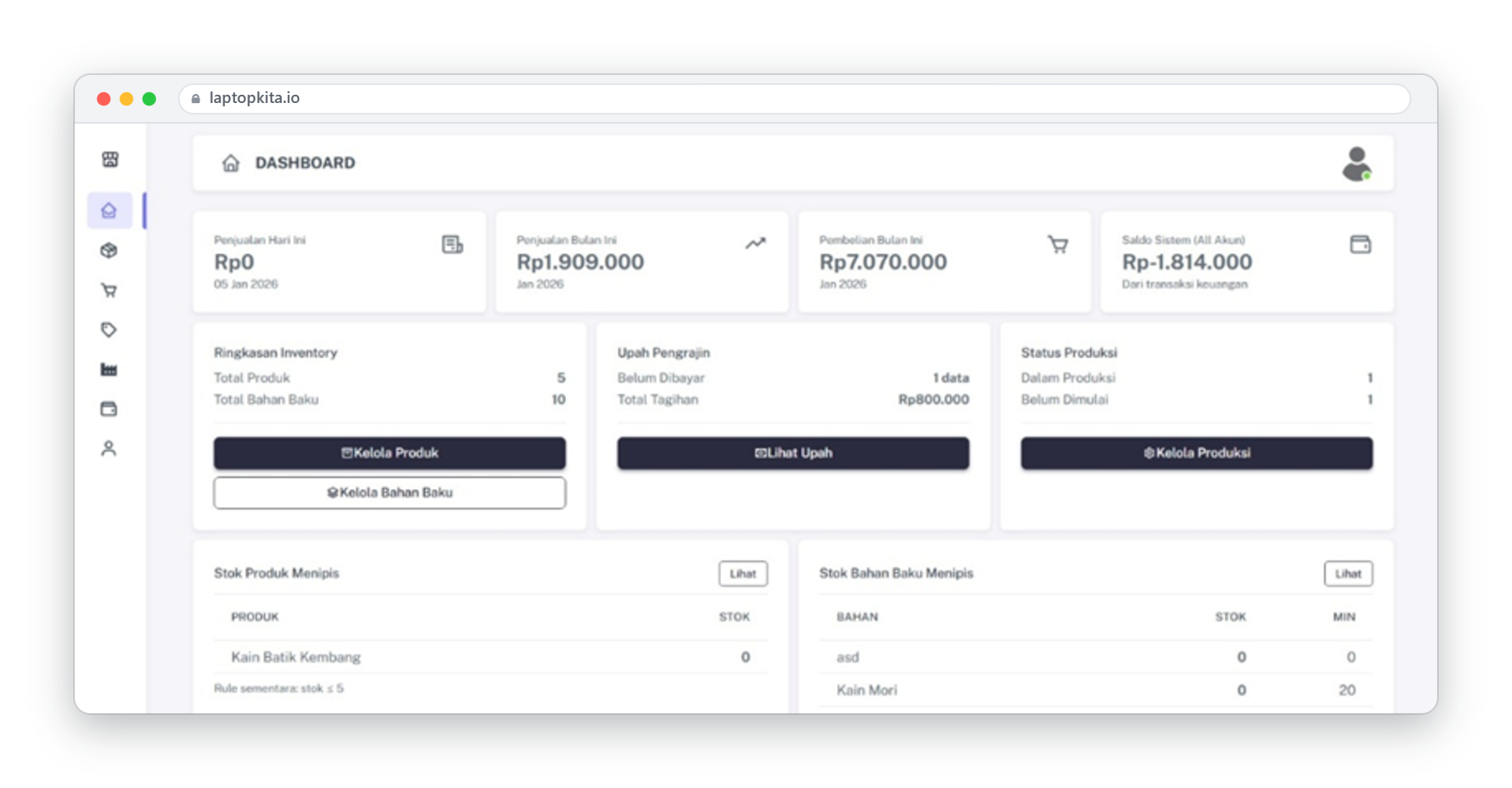 Screenshot ERP Batik 2